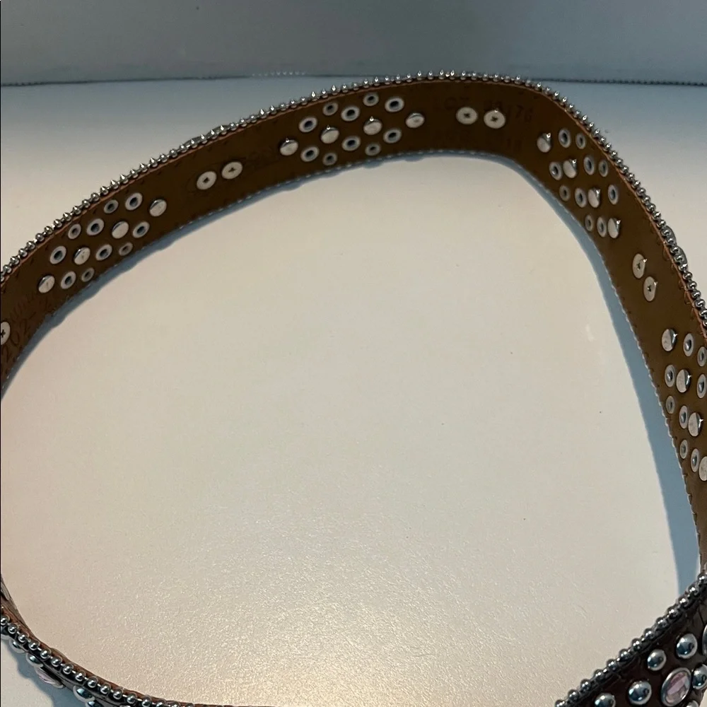 Kids Brown and Pink Embellished Adjustable Belt